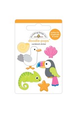 DOODLEBUG DESIGN DOODLEBUG SUMMER FUN TROPICAL TRIO DOODLE POPS 3D STICKER