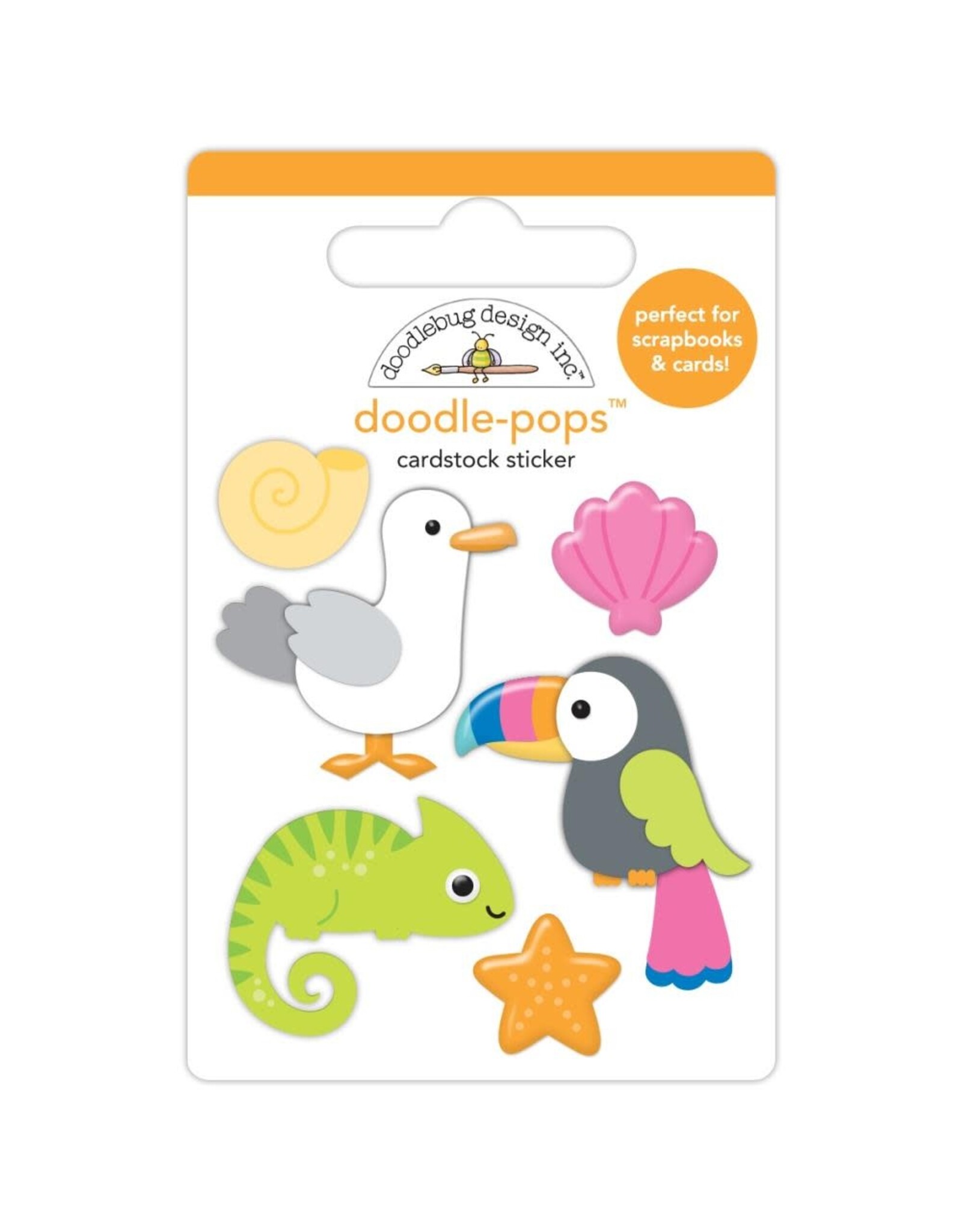 DOODLEBUG DESIGN DOODLEBUG SUMMER FUN TROPICAL TRIO DOODLE POPS 3D STICKER