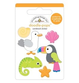 DOODLEBUG DESIGN DOODLEBUG SUMMER FUN TROPICAL TRIO DOODLE POPS 3D STICKER
