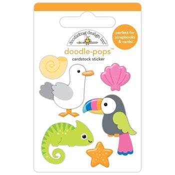 DOODLEBUG DESIGN DOODLEBUG SUMMER FUN TROPICAL TRIO DOODLE POPS 3D STICKER