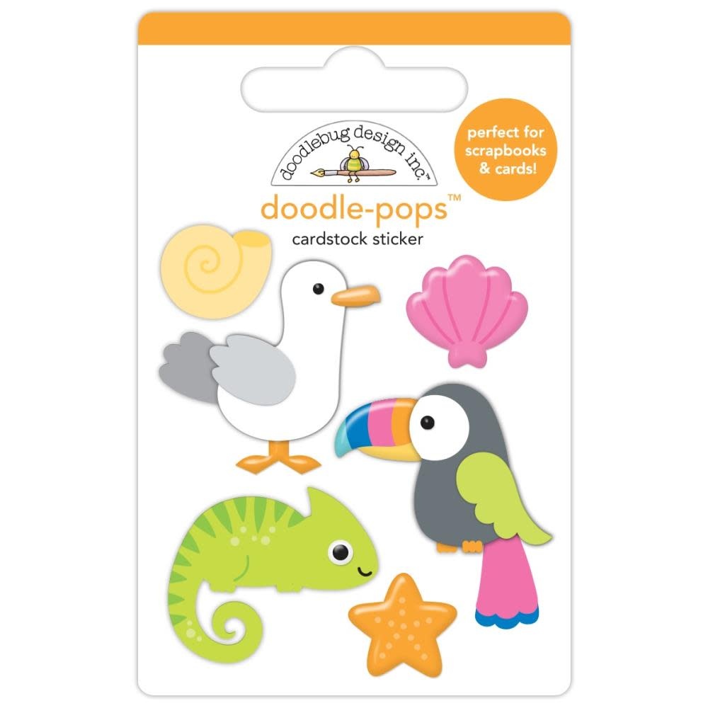 DOODLEBUG DESIGN DOODLEBUG SUMMER FUN TROPICAL TRIO DOODLE POPS 3D STICKER