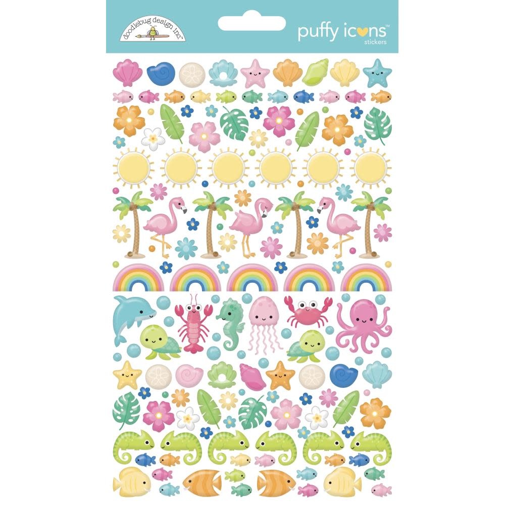 DOODLEBUG DESIGN DOODLEBUG SUMMER FUN ICONS PUFFY STICKERS