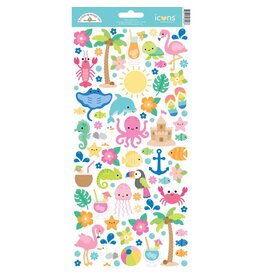 DOODLEBUG DESIGN DOODLEBUG SUMMER FUN ICONS CARDSTOCK STICKERS