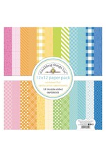 DOODLEBUG DESIGN DOODLEBUG SUMMER FUN PETITE PRINTS 12x12 PAPER PACK 12 SHEETS