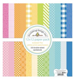 DOODLEBUG DESIGN DOODLEBUG SUMMER FUN PETITE PRINTS 12x12 PAPER PACK 12 SHEETS