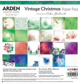 ARDEN CREATIVE STUDIO ARDEN CREATIVE STUDIO VINTAGE CHRISTMAS 12x12 PAPER PAD 24 SHEETS