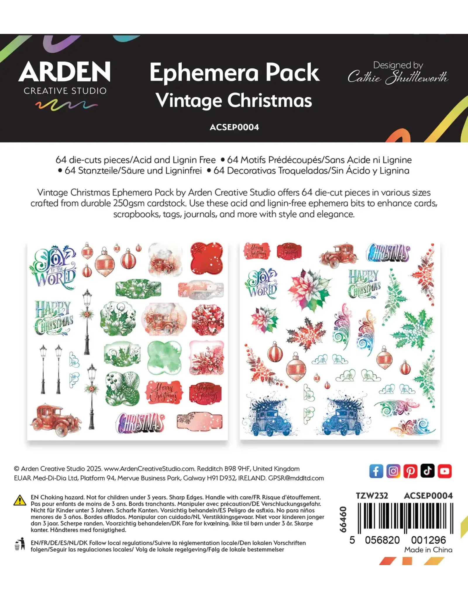 ARDEN CREATIVE STUDIO ARDEN CREATIVE STUDIO VINTAGE CHRISTMAS EPHEMERA DIE-CUTS