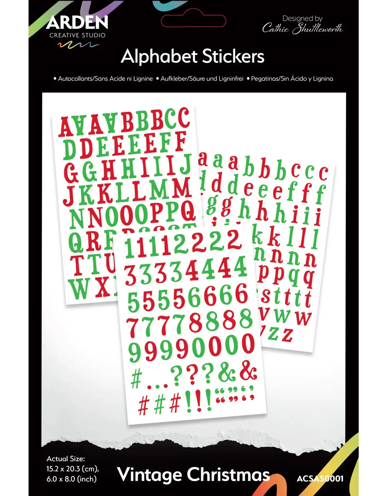 ARDEN CREATIVE STUDIO ARDEN CREATIVE STUDIO VINTAGE CHRISTMAS ALPHABET STICKERS