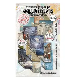 AALL & CREATE AALL & CREATE AUTOUR DE MWA & CO #PA-35 SNOWFALL & STAINS A6 DOUBLE-SIDED DESIGN PAPERS 10/PK