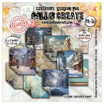 AALL & CREATE AALL & CREATE AUTOUR DE MWA & CO #PA-36 FADED HORIZONS 6x6 DOUBLE-SIDED DESIGN PAPERS 10/PK
