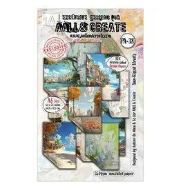 AALL & CREATE AALL & CREATE AUTOUR DE MWA & CO #PA-38 SUN-KISSED STREETS A6 DOUBLE-SIDED DESIGN PAPERS 10/PK