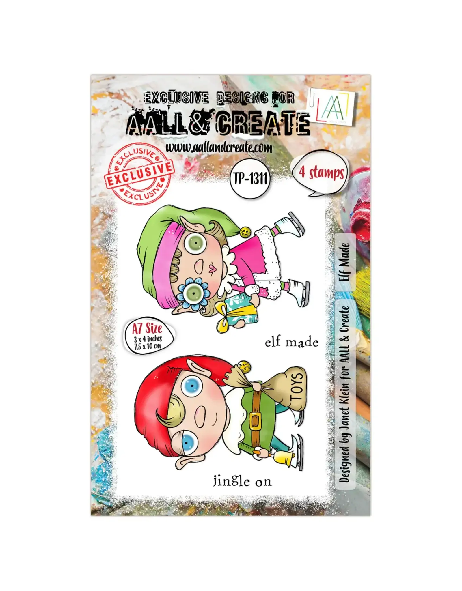 AALL & CREATE AALL & CREATE JANET KLEIN #1311 ELF MADE A7 CLEAR STAMP SET