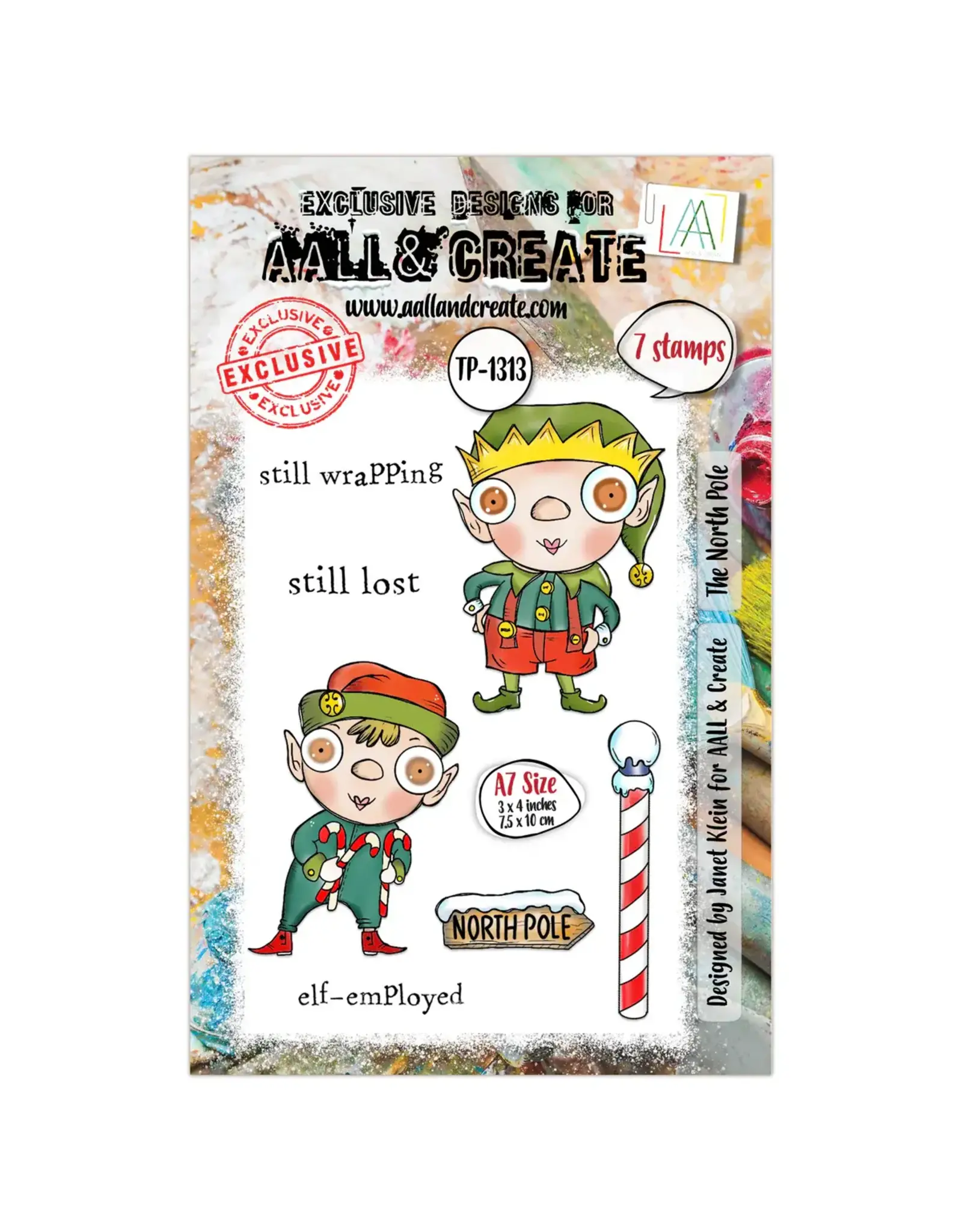 AALL & CREATE AALL & CREATE JANET KLEIN #1313 NORTH POLE A7 CLEAR STAMP SET