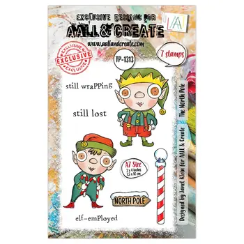 AALL & CREATE AALL & CREATE JANET KLEIN #1313 NORTH POLE A7 CLEAR STAMP SET