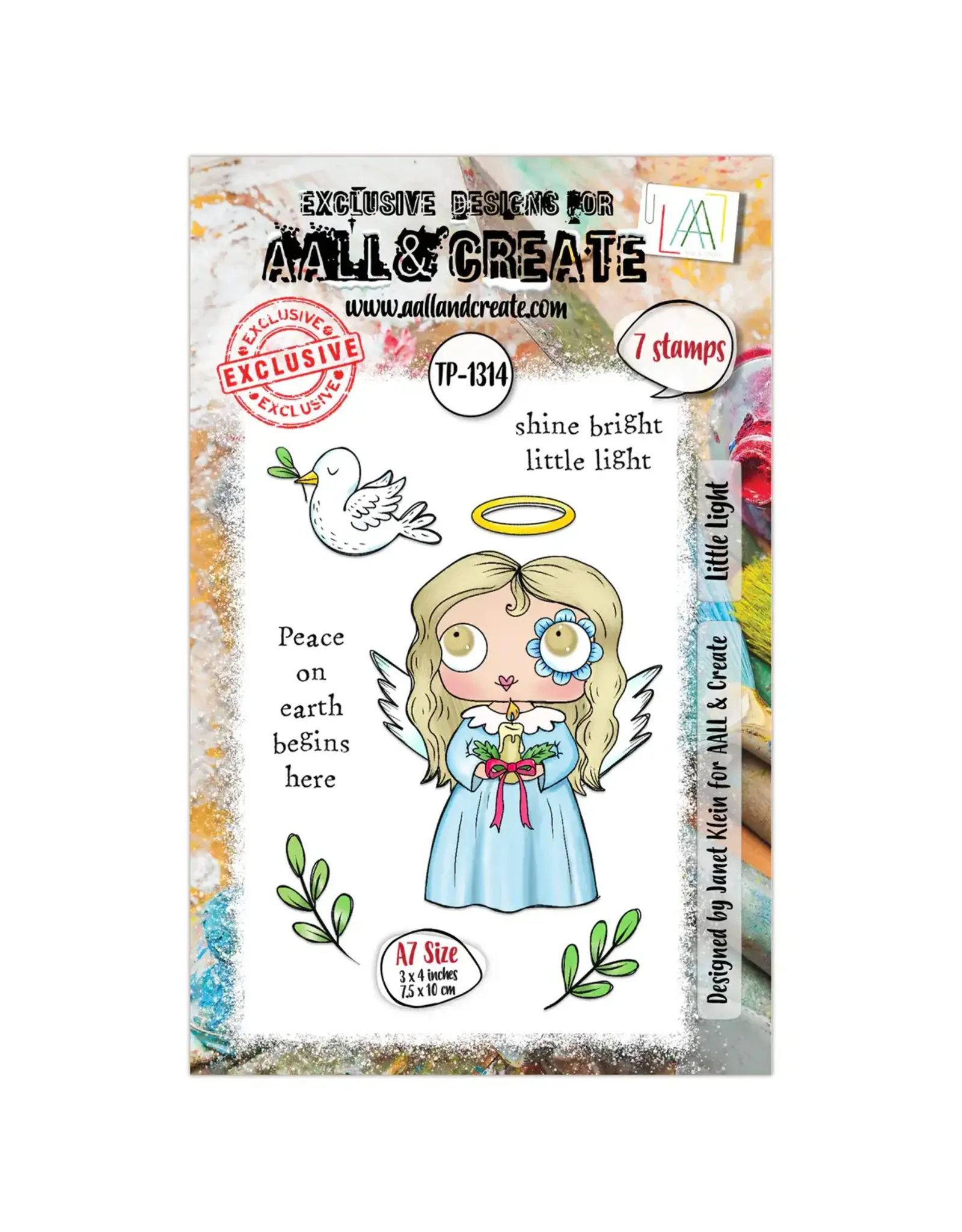 AALL & CREATE AALL & CREATE JANET KLEIN #1314 LITTLE LIGHT A7 CLEAR STAMP SET