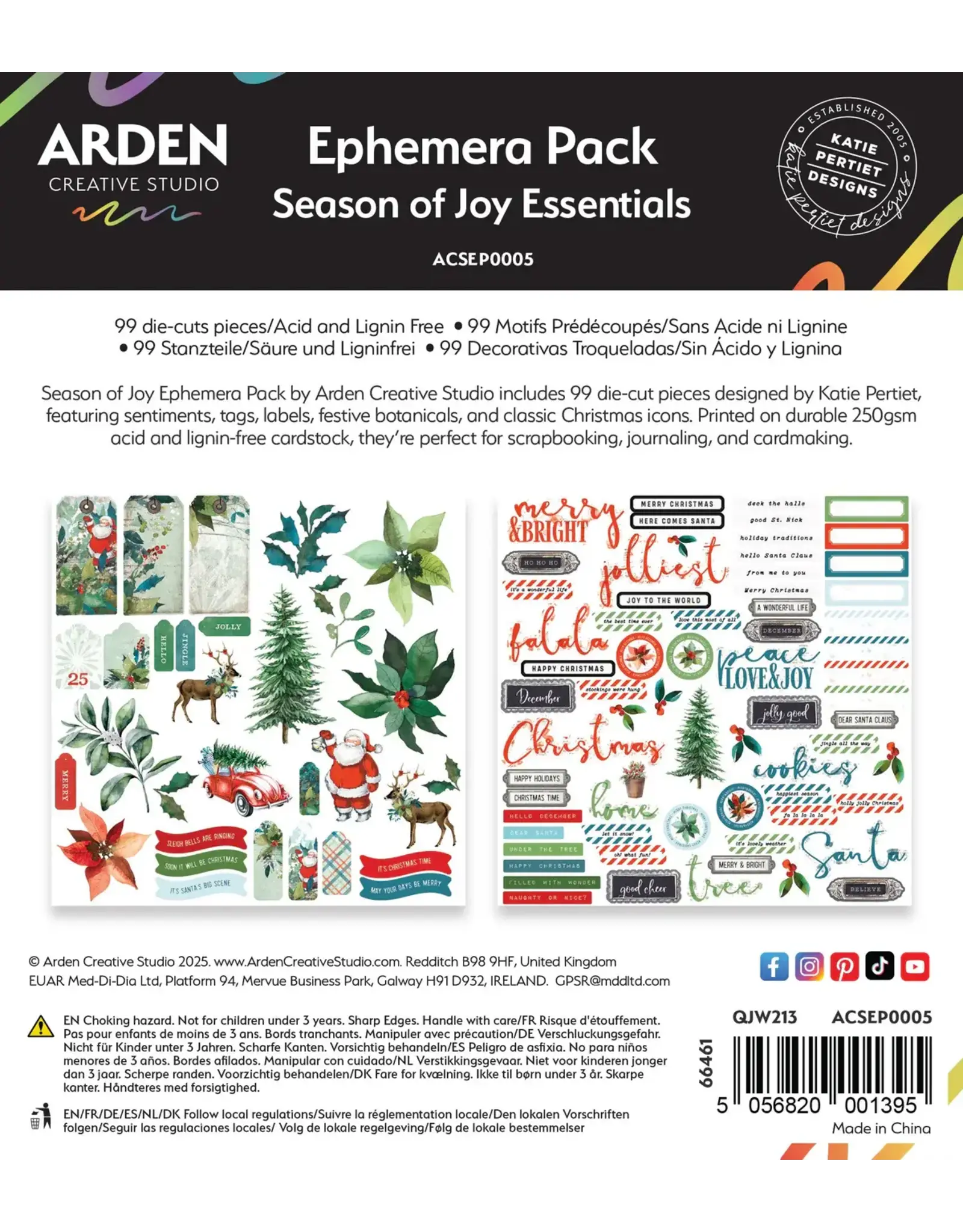 ARDEN CREATIVE STUDIO ARDEN CREATIVE STUDIO SEASON OF JOY ESSENTIALS EPHEMERA DIE-CUTS