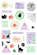 LDRS CREATIVE LDRS CREATIVE HALLOWEEN POSTAGE COLLAGE CLEAR STAMP SET