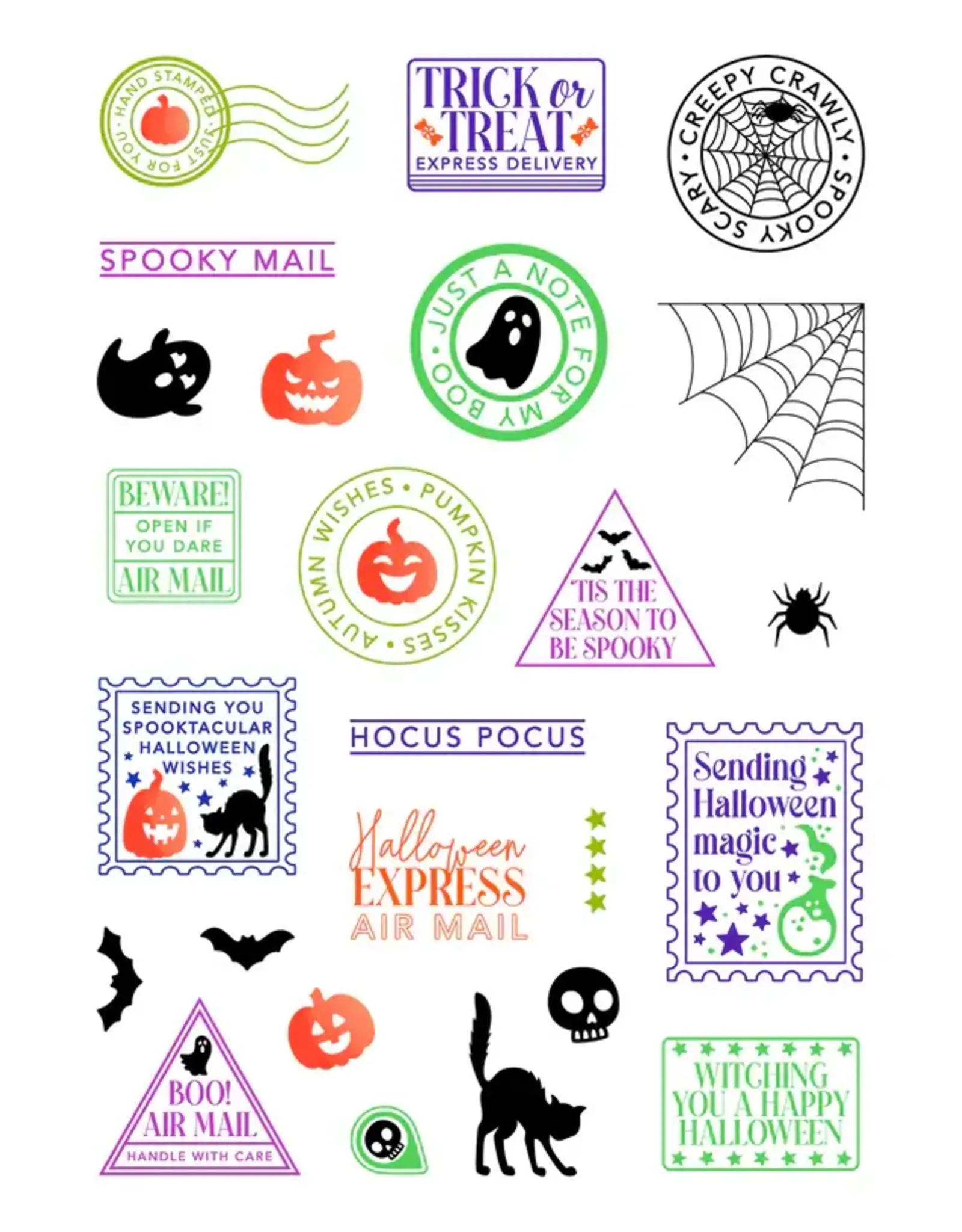 LDRS CREATIVE LDRS CREATIVE HALLOWEEN POSTAGE COLLAGE CLEAR STAMP SET