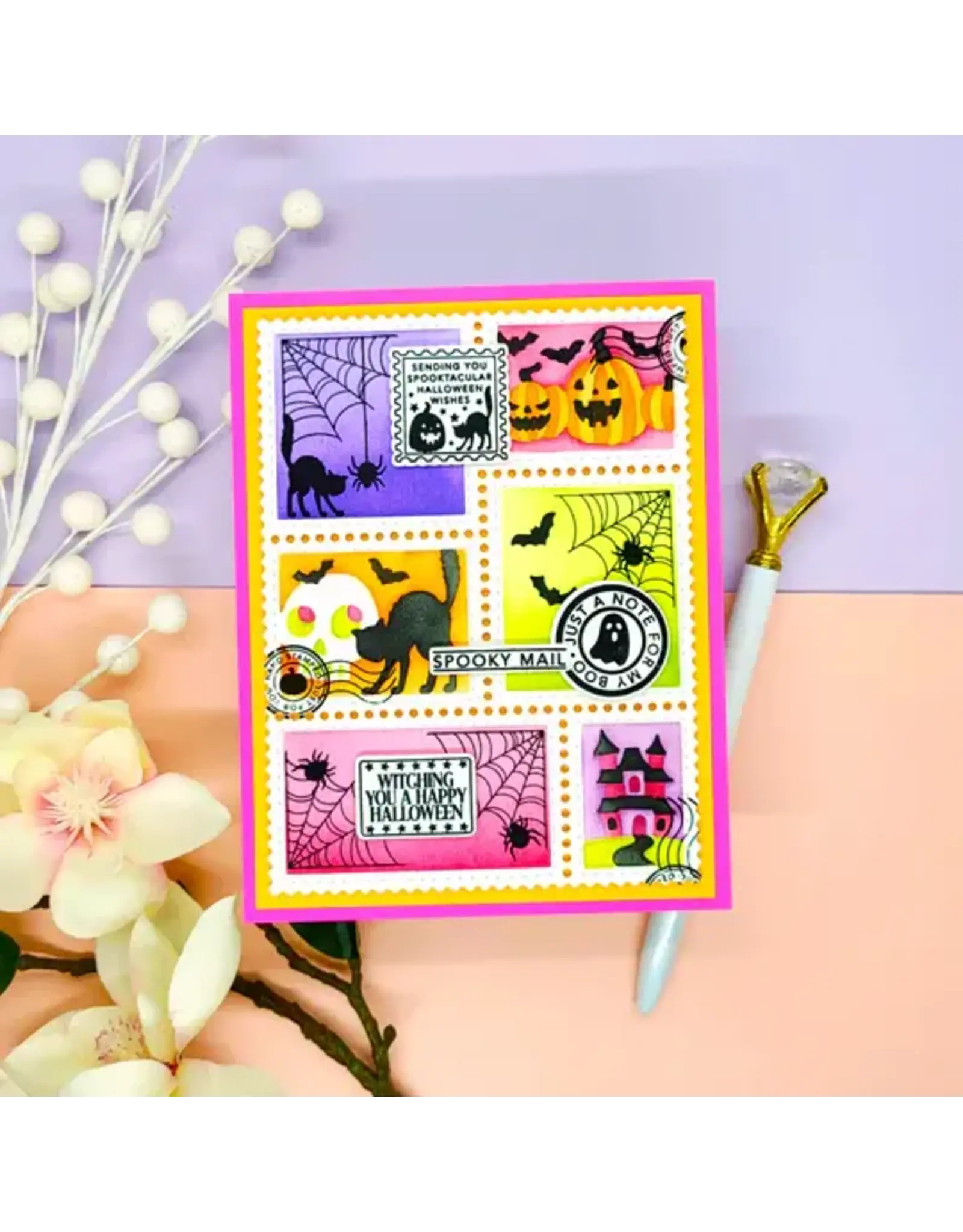 LDRS CREATIVE LDRS CREATIVE HALLOWEEN POSTAGE COLLAGE CLEAR STAMP SET