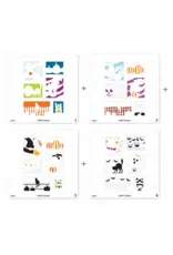 LDRS CREATIVE LDRS CREATIVE HALLOWEEN POSTAGE COLLAGE LAYERING STENCILS SET 4/PK