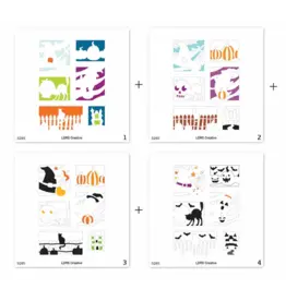 LDRS CREATIVE LDRS CREATIVE HALLOWEEN POSTAGE COLLAGE LAYERING STENCILS SET 4/PK
