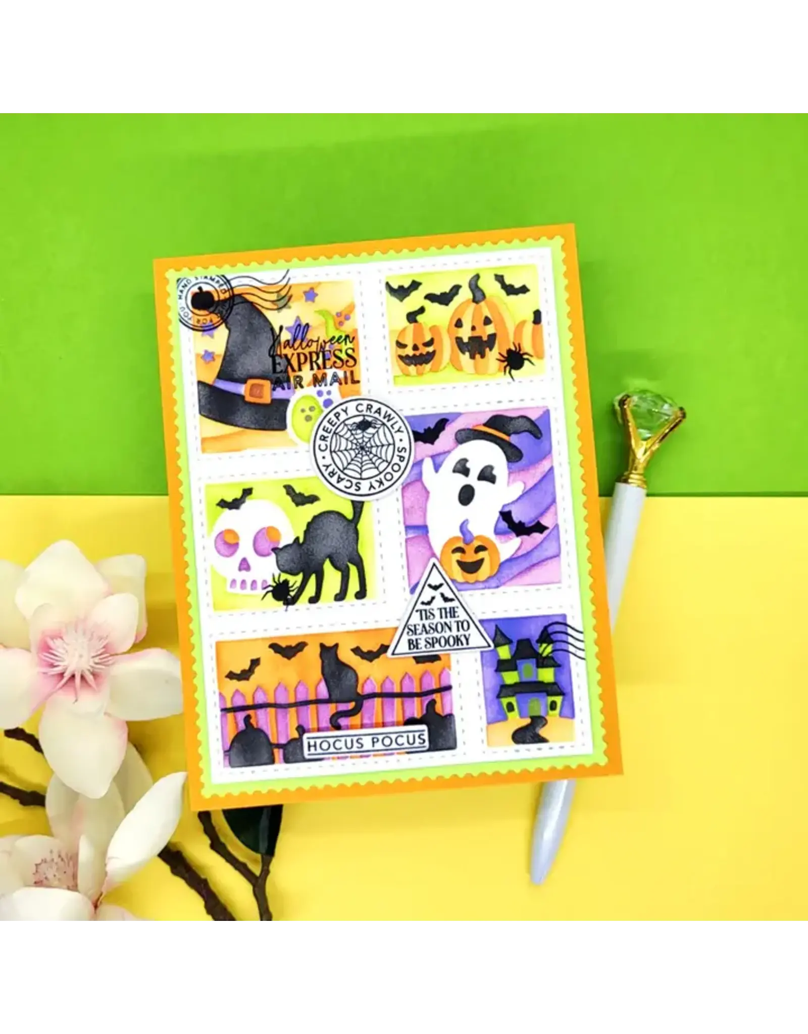 LDRS CREATIVE LDRS CREATIVE HALLOWEEN POSTAGE COLLAGE LAYERING STENCILS SET 4/PK