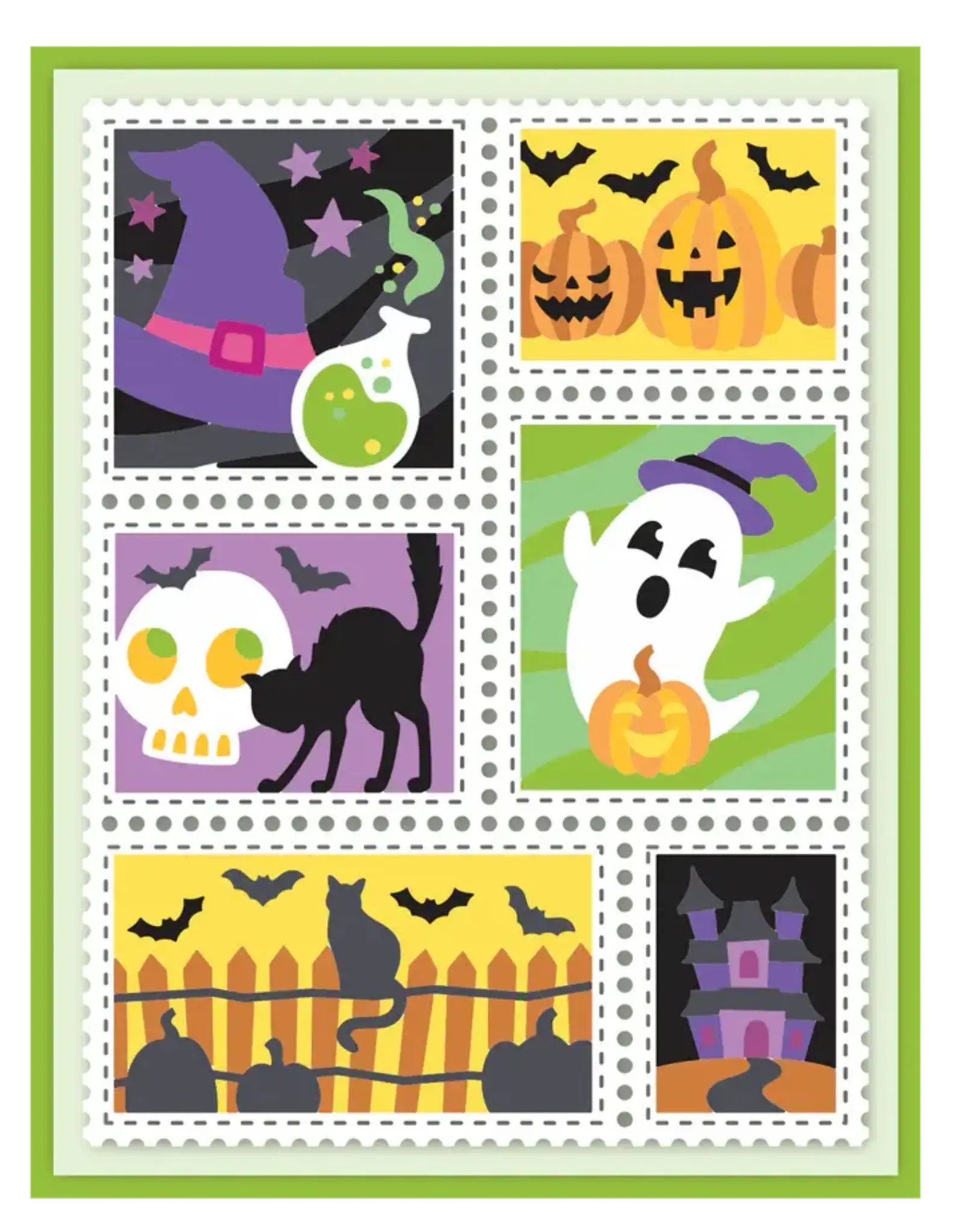 LDRS CREATIVE LDRS CREATIVE HALLOWEEN POSTAGE COLLAGE LAYERING STENCILS SET 4/PK