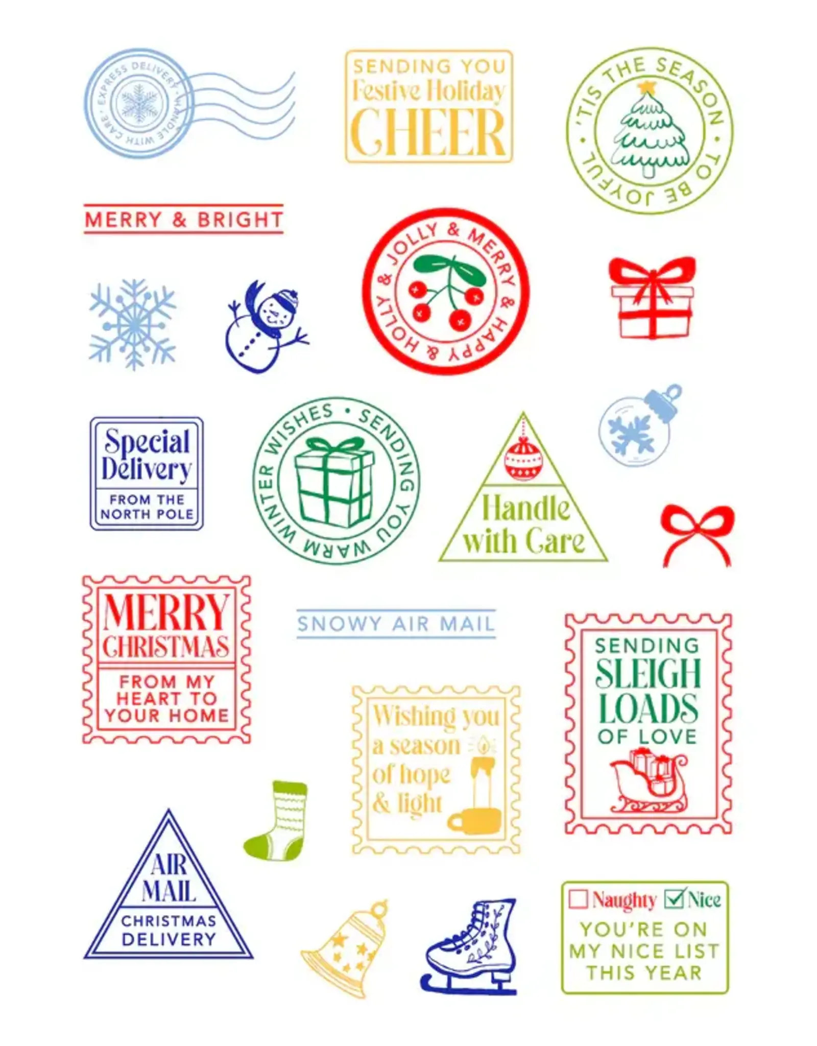 LDRS CREATIVE LDRS CREATIVE SEASON'S GREETINGS POSTAGE COLLAGE CLEAR STAMP SET