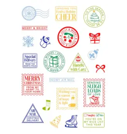 LDRS CREATIVE LDRS CREATIVE SEASON'S GREETINGS POSTAGE COLLAGE CLEAR STAMP SET