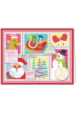 LDRS CREATIVE LDRS CREATIVE SEASON'S GREETINGS POSTAGE COLLAGE LAYERING STENCILS SET 4/PK
