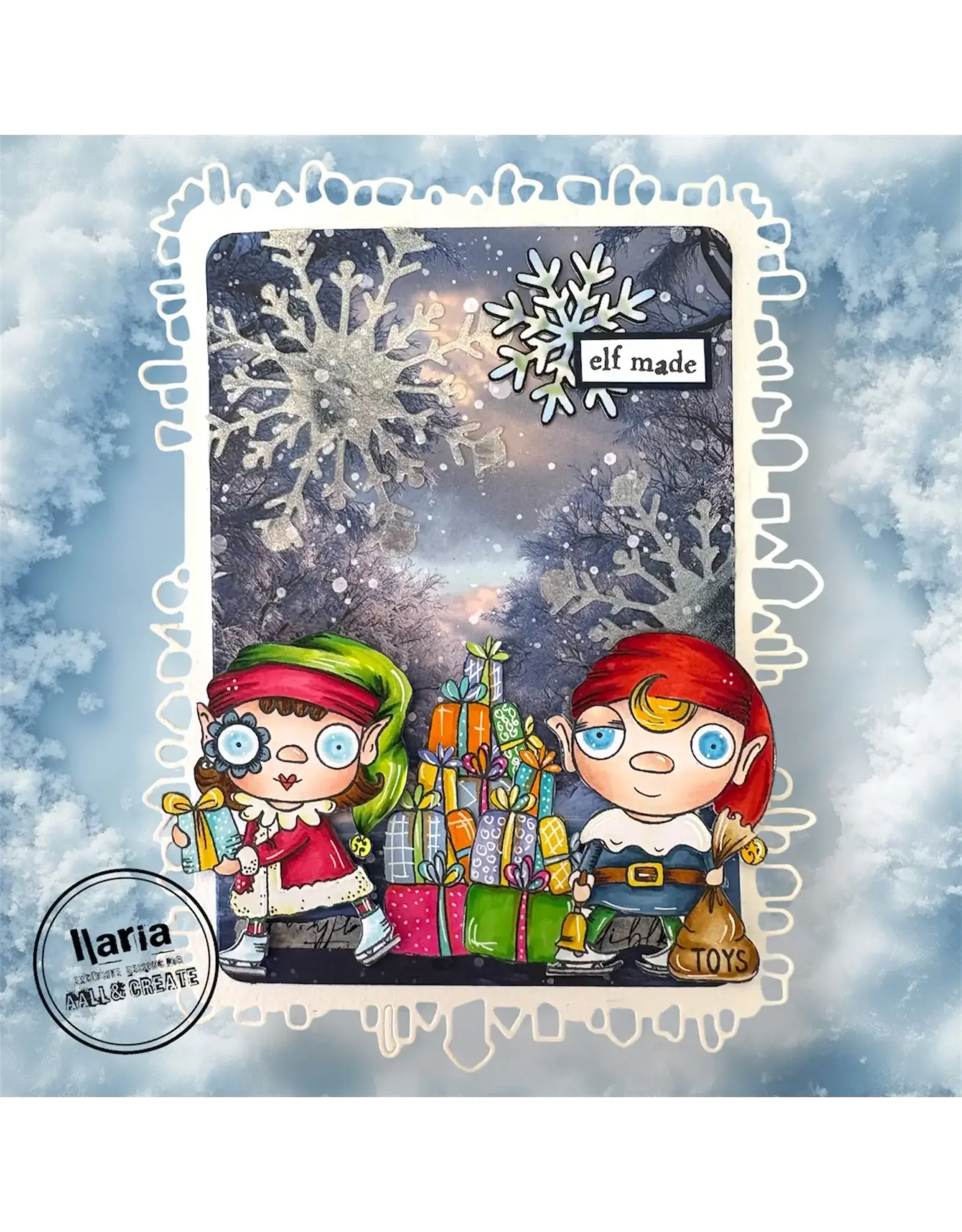 AALL & CREATE AALL & CREATE JANET KLEIN #1311 ELF MADE A7 CLEAR STAMP SET