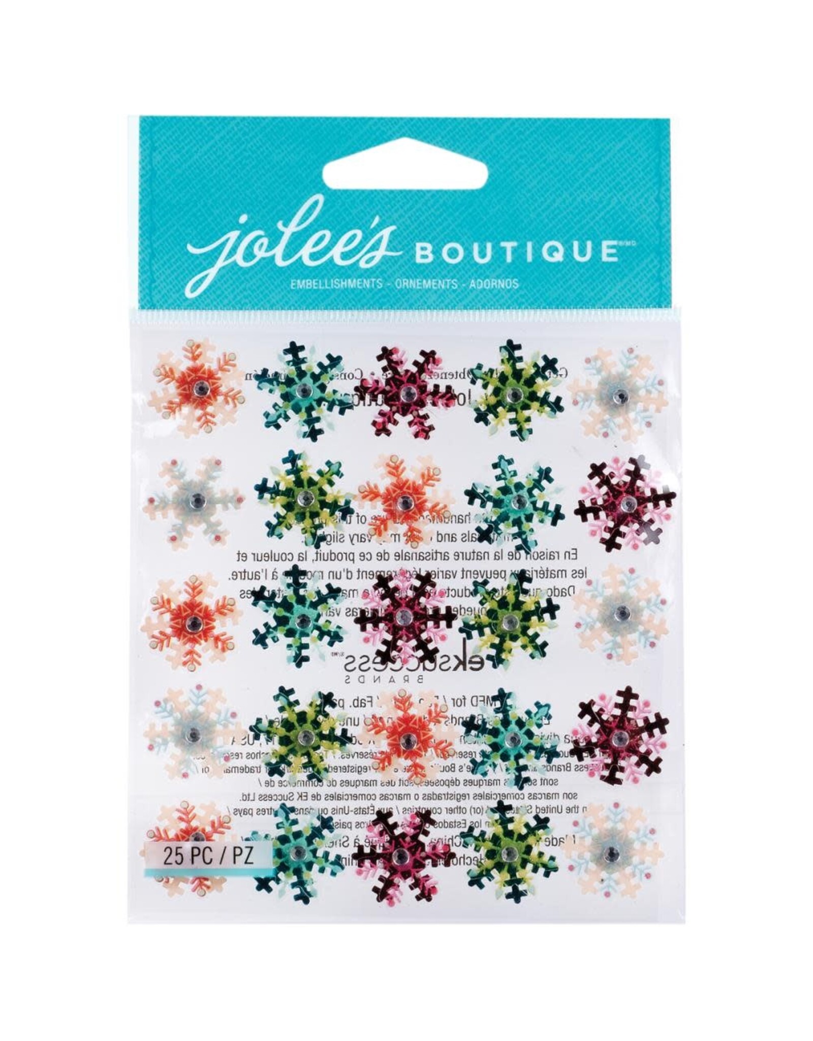 JOLEE’S JOLEE'S BOUTIQUE 3D SNOWFLAKES REPEAT STICKERS 25 PK