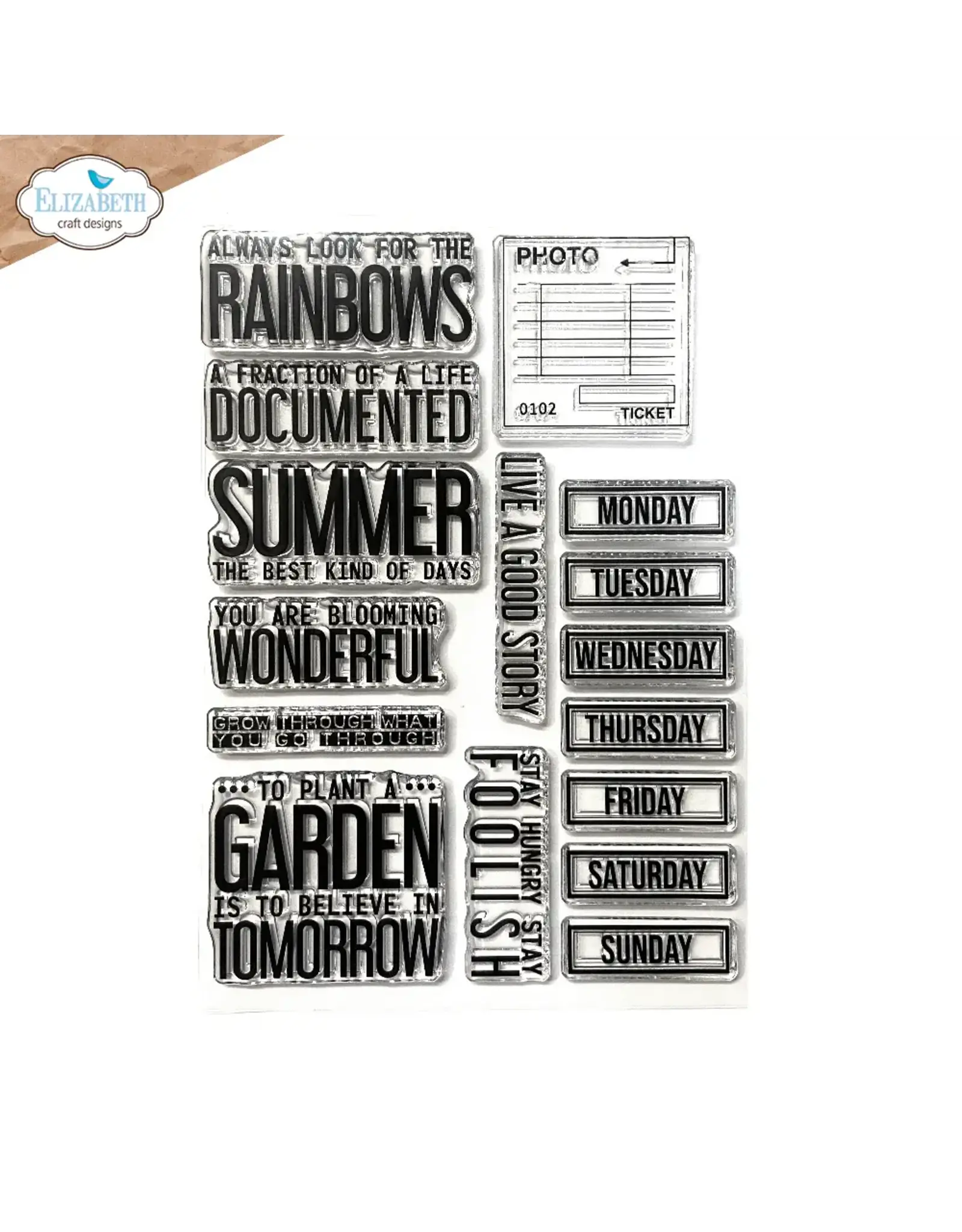 ELIZABETH CRAFT DESIGNS ELIZABETH CRAFT DESIGNS PLANNER ESSENTIALS BEST KIND OF DAYS CLEAR STAMP SET