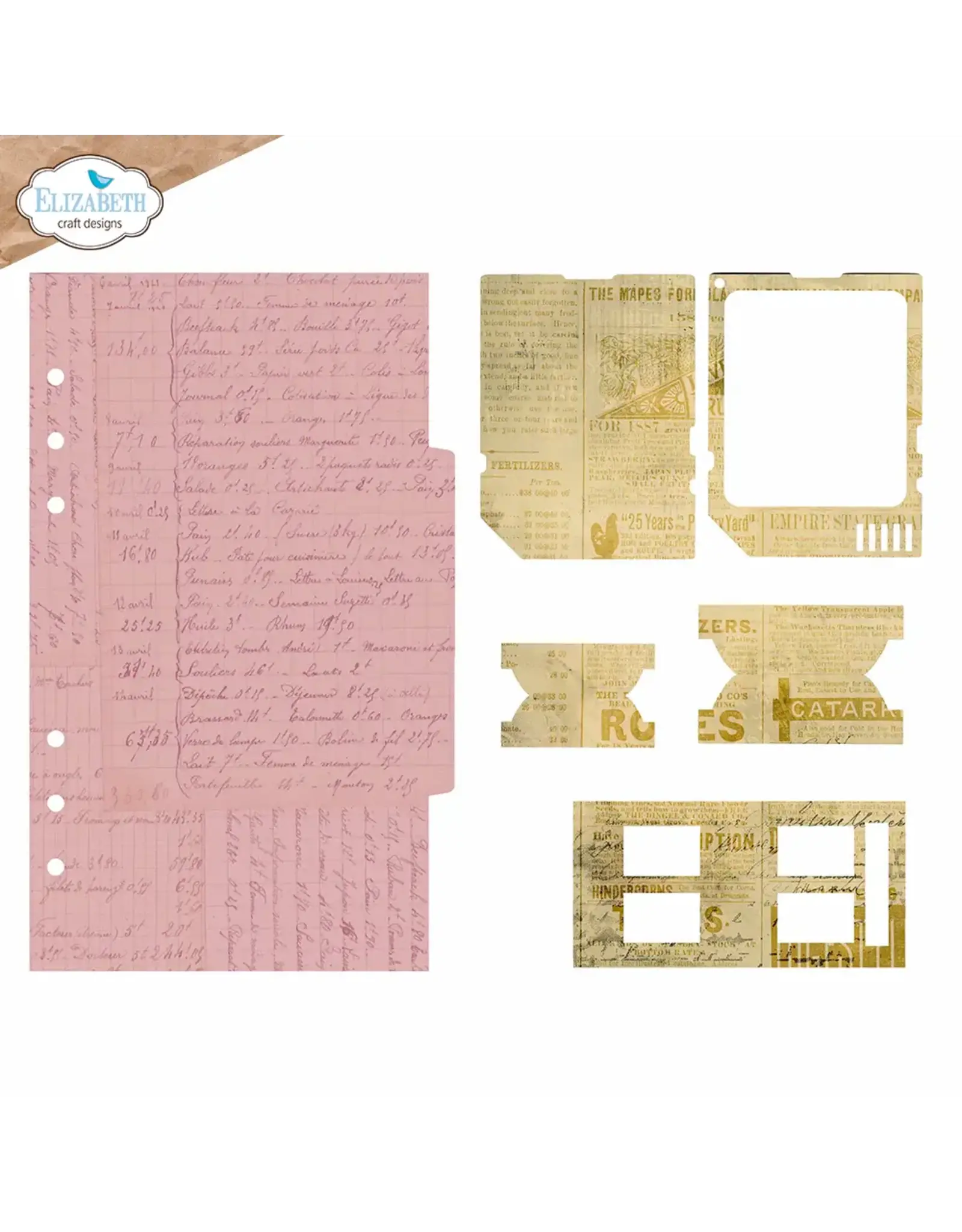 ELIZABETH CRAFT DESIGNS ELIZABETH CRAFT DESIGNS PLANNER ESSENTIALS PAGE WITH LARGE TAB 2 DIE SET