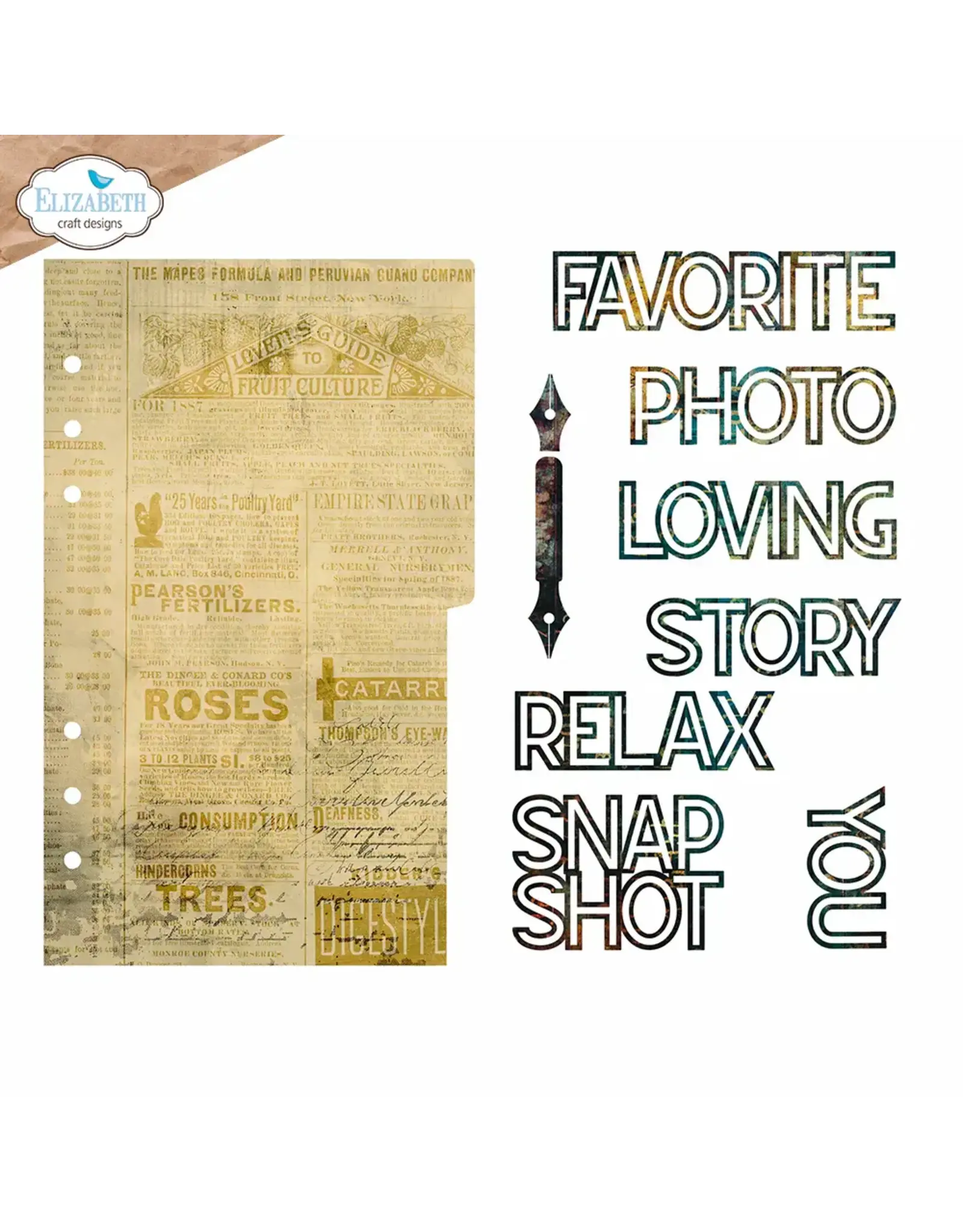 ELIZABETH CRAFT DESIGNS ELIZABETH CRAFT DESIGNS PLANNER ESSENTIALS PAGE WITH LARGE TAB 1 DIE SET