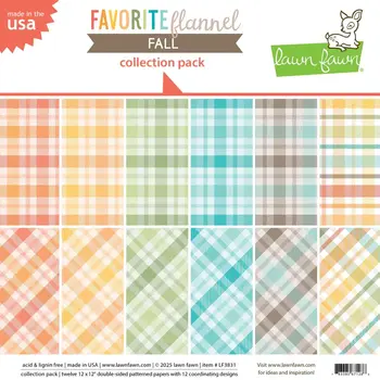 LAWN FAWN LAWN FAWN FAVORITE FLANNEL FALL 12x12 COLLECTION PACK 12 SHEETS