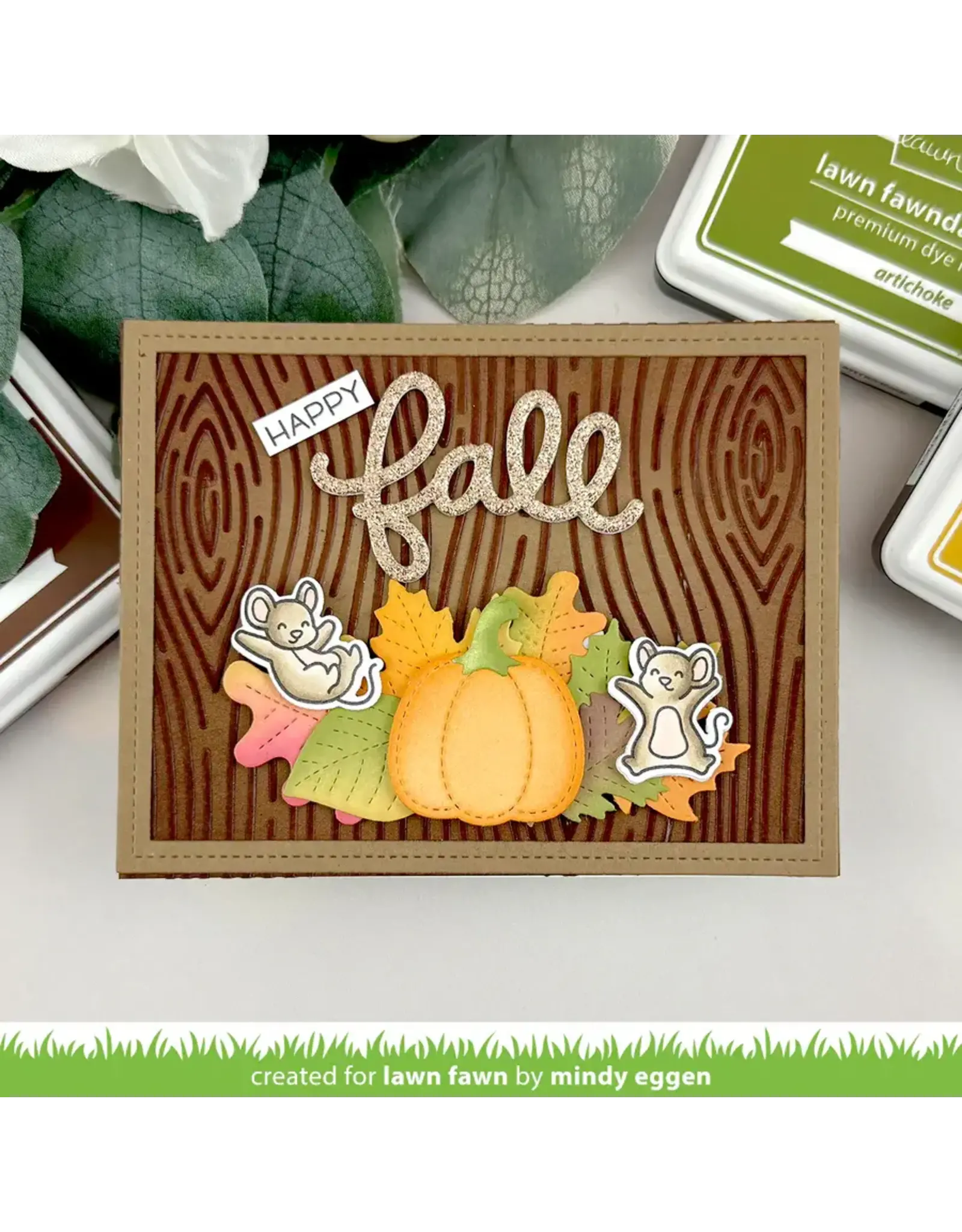 LAWN FAWN LAWN FAWN WOODGRAIN 6x6 STENCIL
