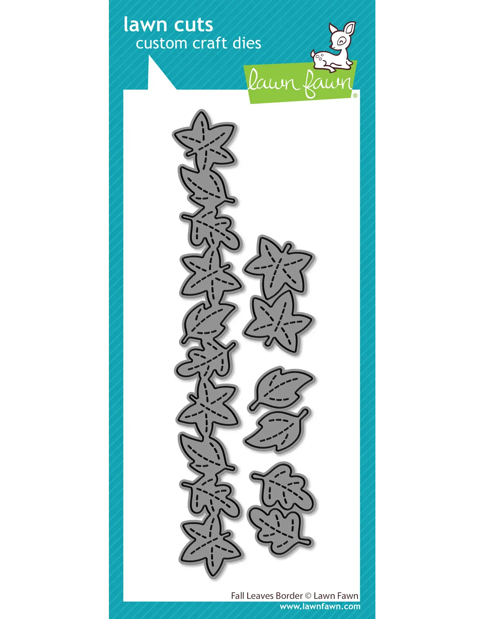 LAWN FAWN LAWN FAWN FALL LEAVES BORDER DIE SET