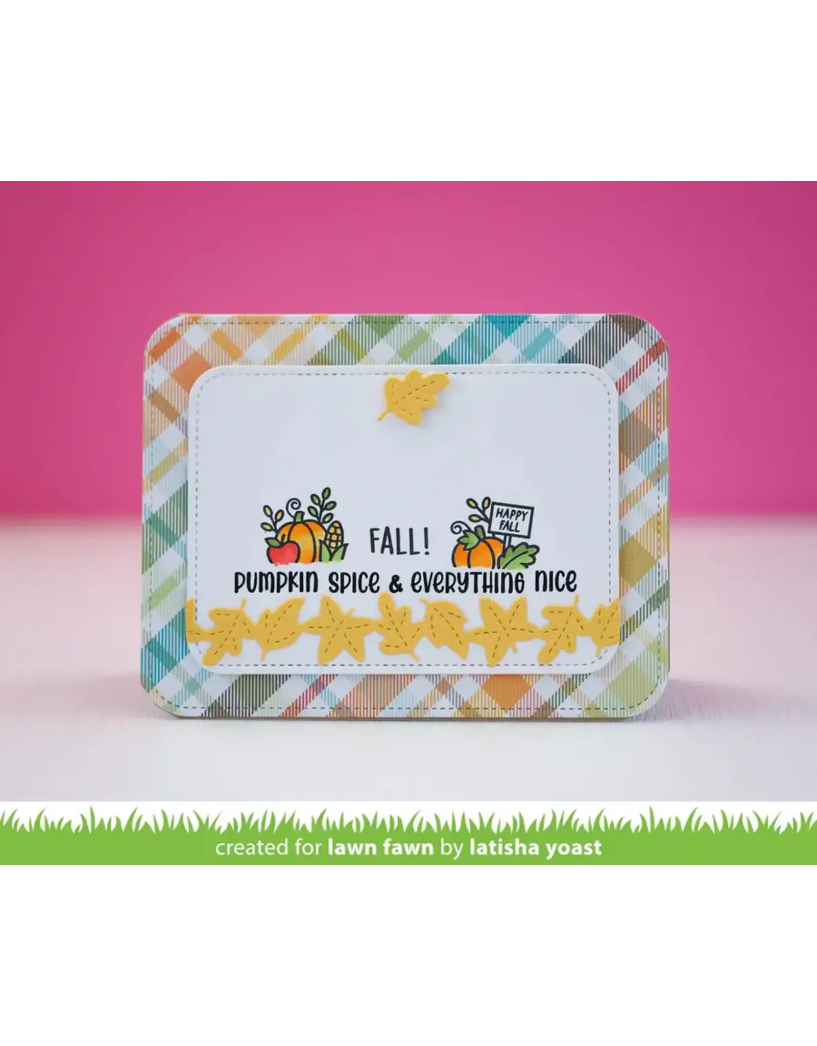 LAWN FAWN LAWN FAWN FALL LEAVES BORDER DIE SET