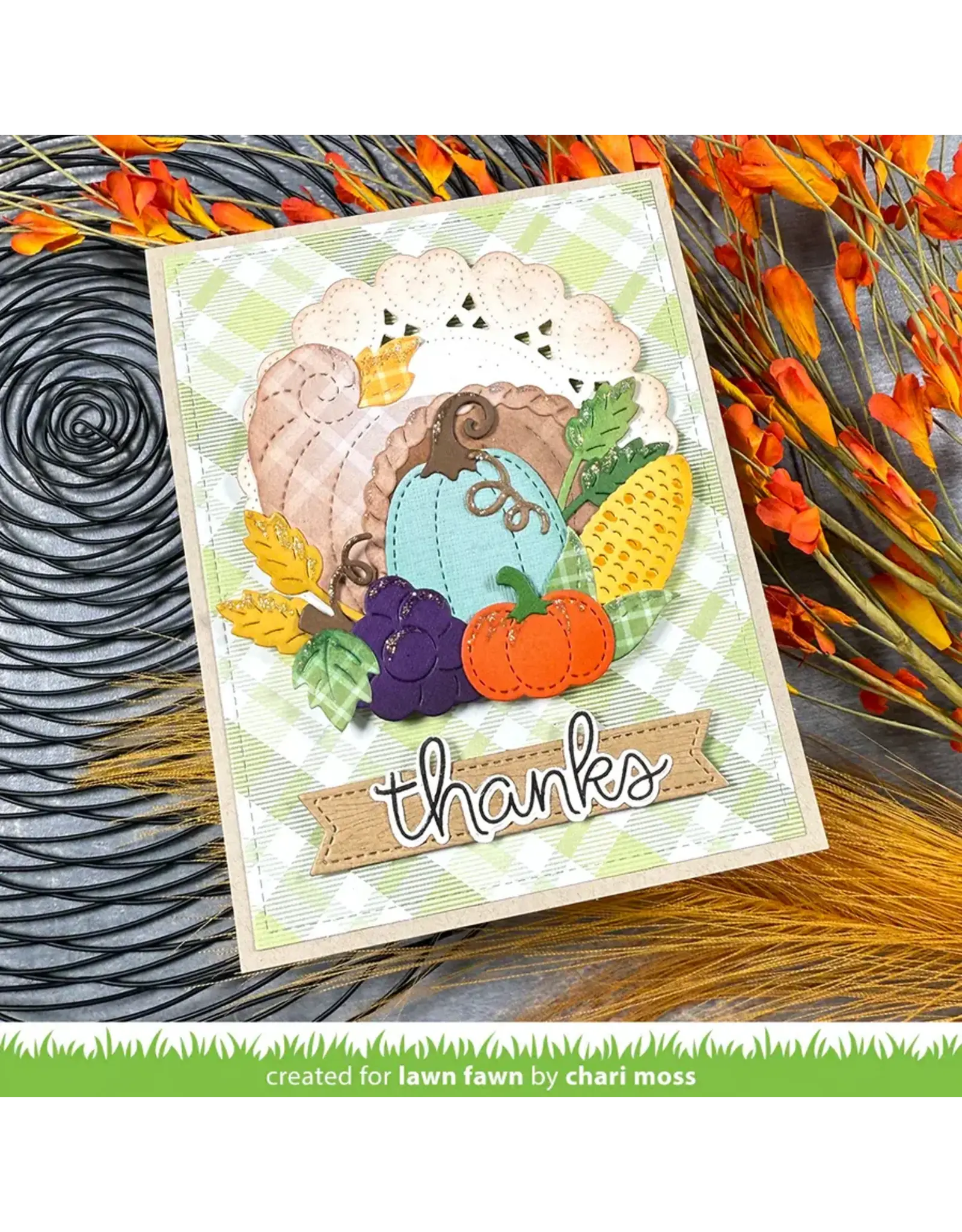 LAWN FAWN LAWN FAWN CORNUCOPIA DIE SET