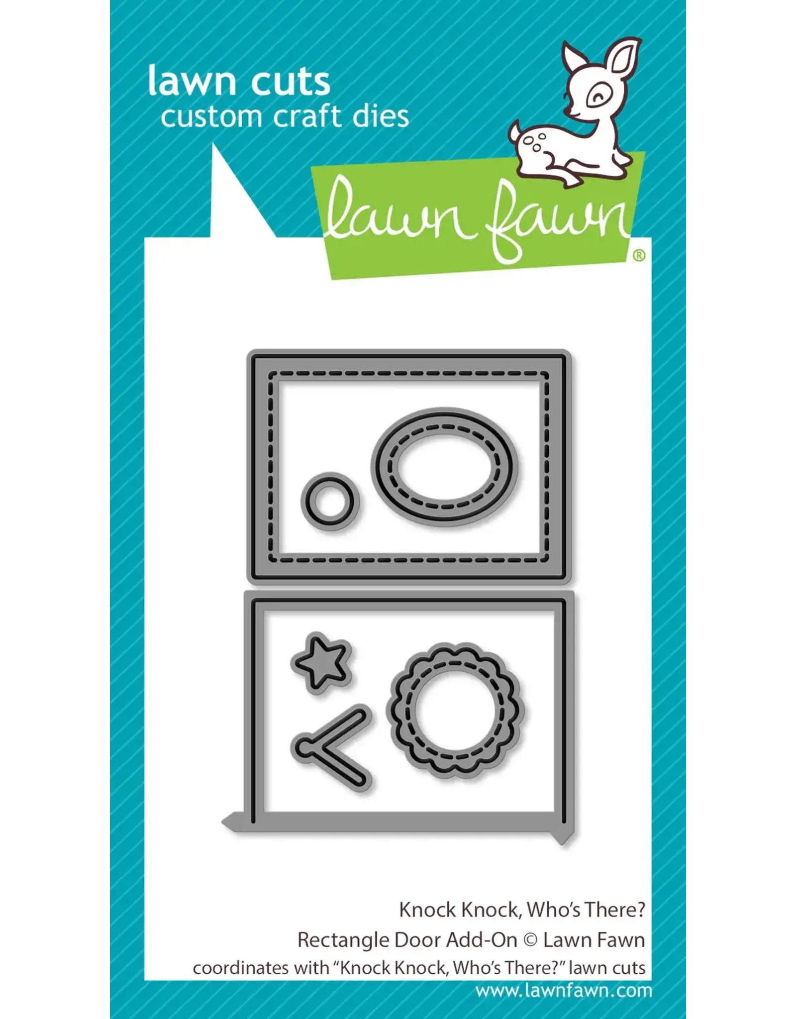 LAWN FAWN LAWN FAWN KNOCK KNOCK, WHO'S THERE? RECTANGLE DOOR ADD-ON DIE SET