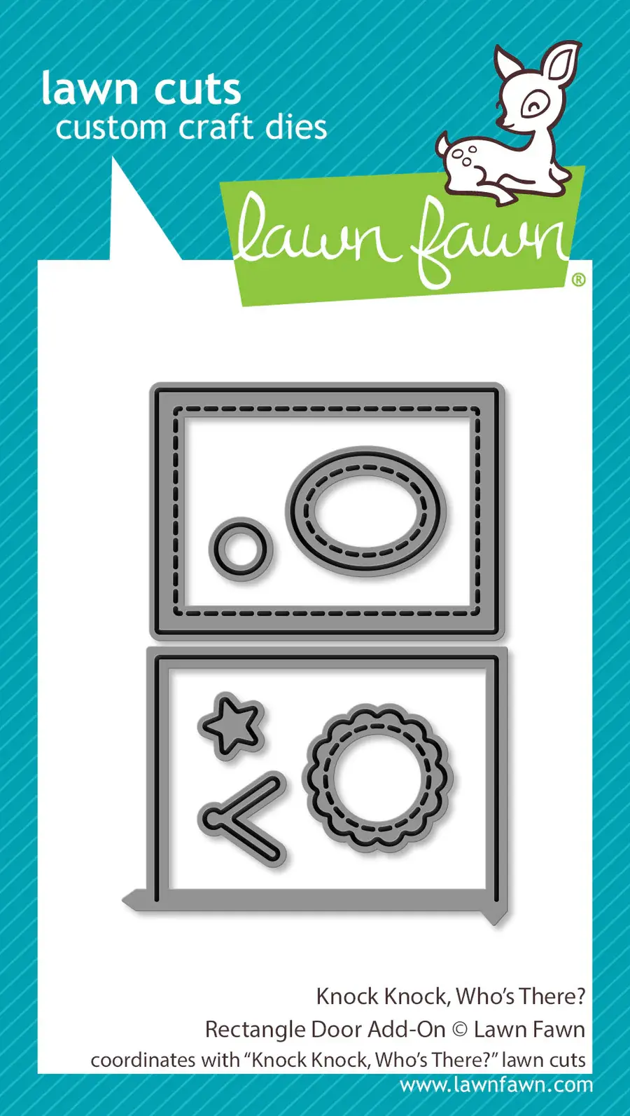 LAWN FAWN LAWN FAWN KNOCK KNOCK, WHO'S THERE? RECTANGLE DOOR ADD-ON DIE SET