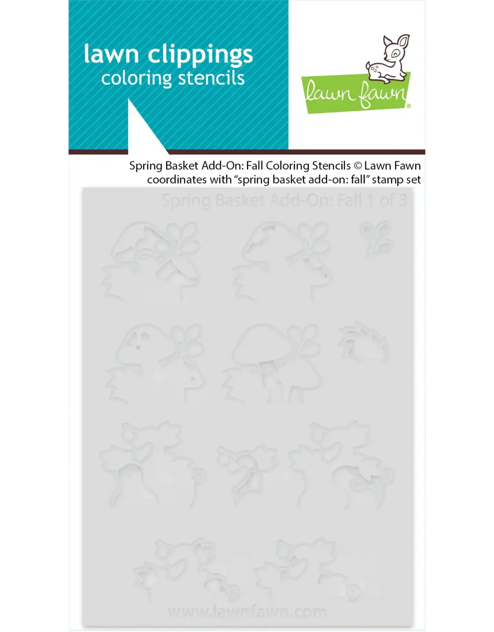 LAWN FAWN LAWN FAWN SPRING BASKET ADD-ON: FALL COLORING STENCIL 3/PK