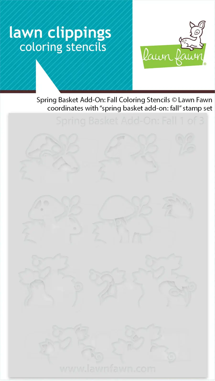 LAWN FAWN LAWN FAWN SPRING BASKET ADD-ON: FALL COLORING STENCIL 3/PK