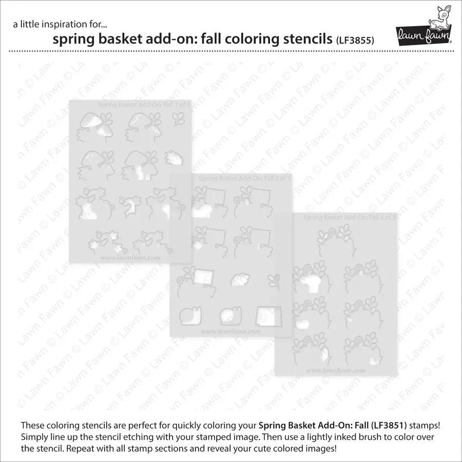 LAWN FAWN LAWN FAWN SPRING BASKET ADD-ON: FALL COLORING STENCIL 3/PK