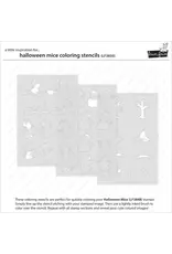 LAWN FAWN LAWN FAWN HALLOWEEN MICE COLORING STENCIL 3/PK