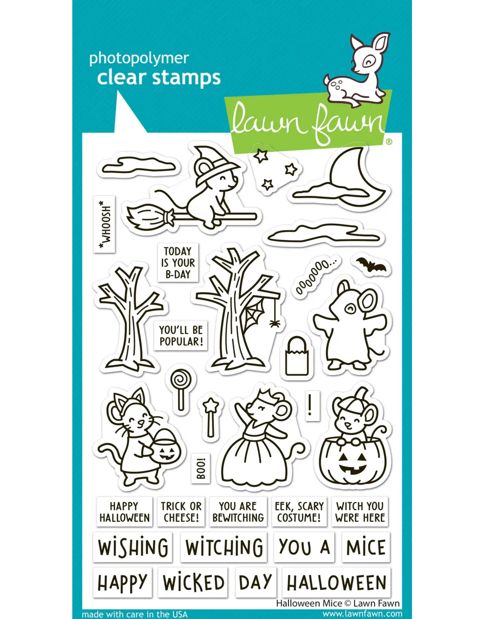 LAWN FAWN LAWN FAWN HALLOWEEN MICE CLEAR STAMP SET