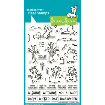 LAWN FAWN LAWN FAWN HALLOWEEN MICE CLEAR STAMP SET