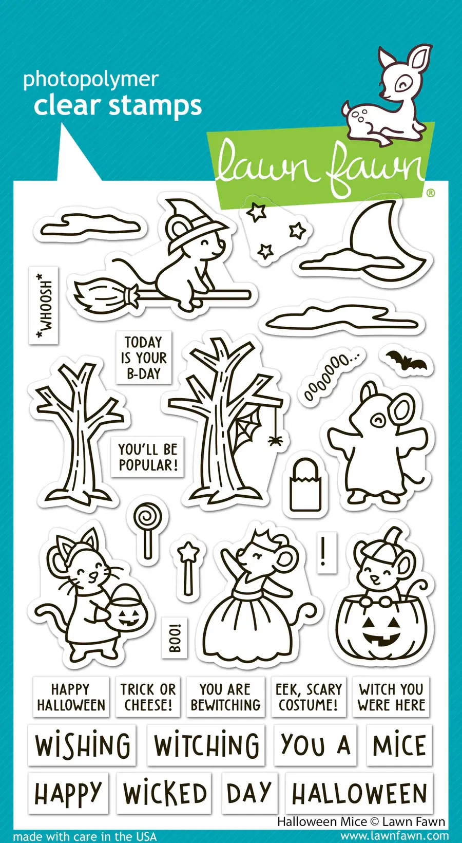 LAWN FAWN LAWN FAWN HALLOWEEN MICE CLEAR STAMP SET