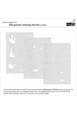 LAWN FAWN LAWN FAWN SILLY GOOSE! COLORING STENCIL 3/PK